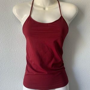 Arjomi apparel burgundy Y back top